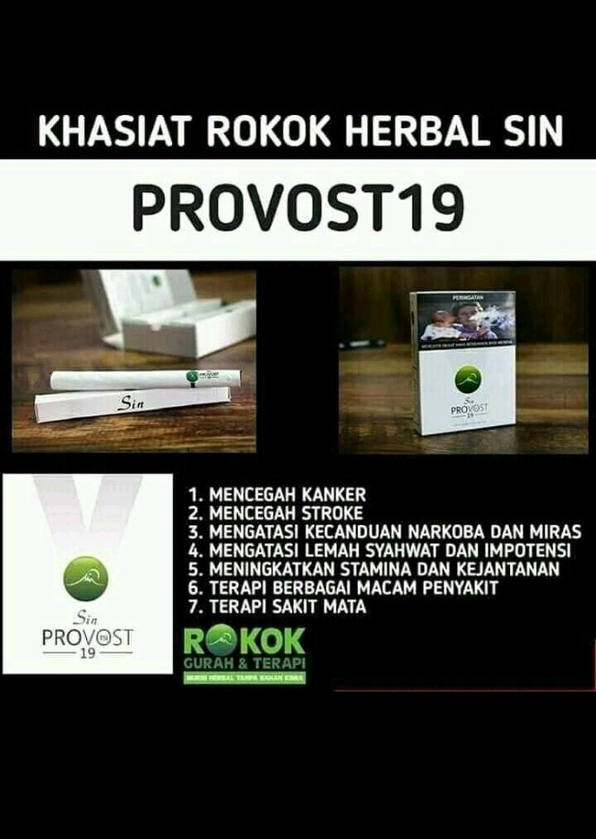 produk ROKOK HERBAL SIN PROVOST