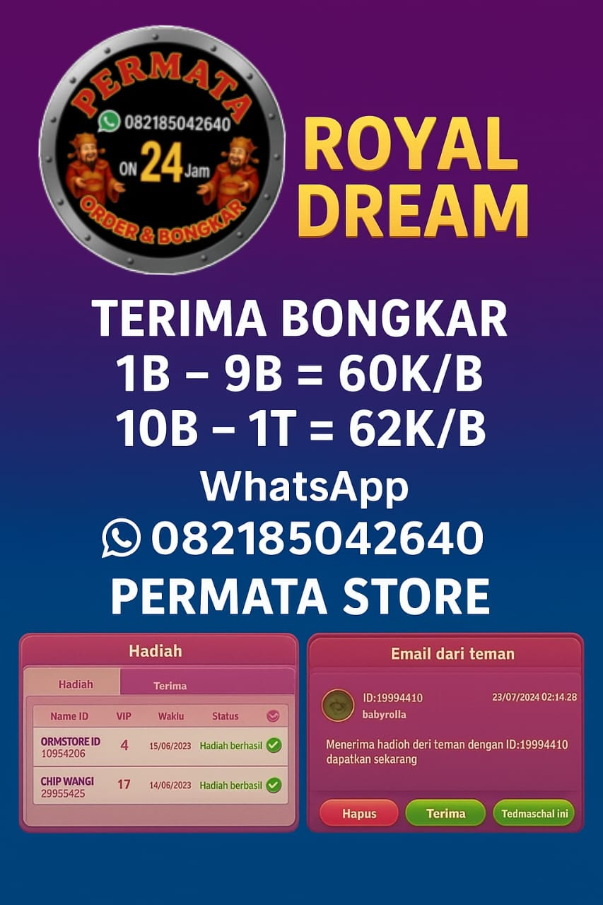 produk TEMPAT BONGKAR ROYAL DREAM TOP 1 AMANAH